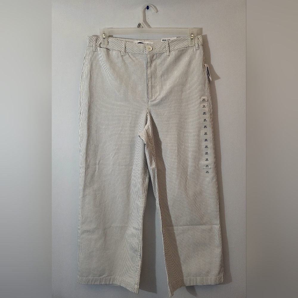 Old Navy Striped Wide Leg Pants - White and Black